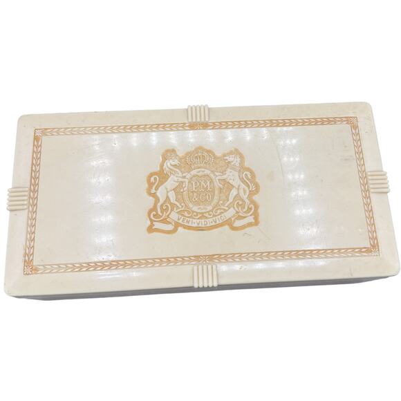 Phillip Morris & Co Other - VTG Phillip Morris PM & Co Plastic Ivory Cigarette Storage Box Veni-Vidi-Vici